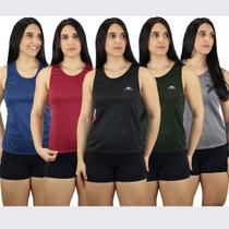 Kit 4 Blusa Regata Cavada Dry Academia Feminina Premium
