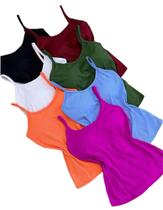 Kit 4 Blusas Blusinha Feminina Basica Regata Alcinha Bojo tamanho unico