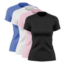 Kit 4 Blusas Feminina Dry Academia Camiseta Camisa Esporte