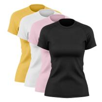 Kit 4 Blusas Feminina Dry Academia Camiseta Camisa Esporte