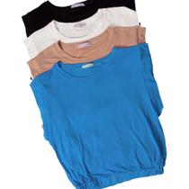 Kit 4 Blusas Femininas Elegante Estilosa Social Dia a Dia Tabalho Elástico na Cintura Viscolycra