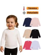 Kit 4 Blusas Térmicas Infantil Menina Manga Longa Blusas Térmicas Manga longa menina