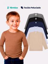 Kit 4 Blusas Térmicas Infantil Menino Manga Longa Blusas Térmicas Manga longa menino