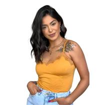 Kit 4 Blusinha Renda Com Bojo Alcinha Regulavel