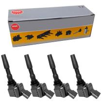 Kit 4 Bobina Ignição VW Fox Gol G6 Voyage 1.0 8V Flex NGK