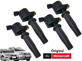 Kit 4 Bobinas de Ignição Focus Ecosport 2009 a 2012 Duratec 2.0 16V 2009 A 2013 Original Ford