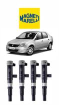 Kit 4 Bobinas de Ignição Magnet Marelli - Renault Logan e Sandero 1.6 16v de 2007 a 2014.