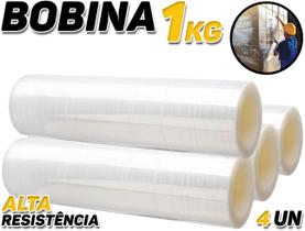 Kit 4 Bobinas Rolo Filme Stretch 50cm 25mic Virgem 1kg