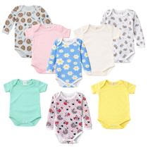 Kit 4 Body Bebê Menina Algodão Manga Longa Estampado E Manga Curta Liso Cores Sortidas Confortável Kit 4 Body Bebê Menina Algodão Manga Longa Estampado E Manga Curta Liso Cores Sortidas Confortável