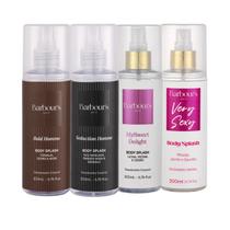 Kit 4 Body Splash Barbours Beauty 200ml Delight Very Sexy Bold Seduction