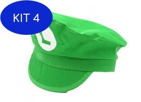 Kit 4 Boina Do Luigi Super Mário Bros Fantasia