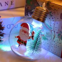 Kit 4 Bolas Árvore Natal Led Pisca Pisca Luzes Papai Noel S/ Fio