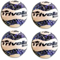 Kit 4 Bolas De Futsal Hybrida Trivella - Brasil Gold