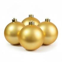 Kit 4 Bolas De Natal Douradas fosca 12cm para Decoração Kit 4 Bolas De Natal Douradas fosca 12cm para Decoração