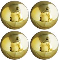 Kit 4 Bolas de Natal Dourado Brilhante Tradicional Grande 14cm - Magizi