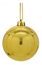 Kit 4 Bolas De Natal Lisa Dourada Gigante Brilhosa 25Cm
