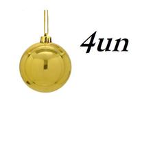Kit 4 Bolas De Natal Lisa Dourada Gigante brilhosa 25cm