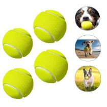 Kit 4 Bolas De Tênis Bolinha Pet Resistente Brincadeira Cachorro