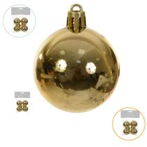 Kit 4 Bolas Douradas Para Árvore De Natal Grande 5cm Lisa