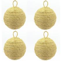 Kit 4 bolas fio sisal natural árvore natal enfeite decoração 5089-31