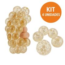 Kit 4 Bolas Uva Alívio Do Estresse Com Gliter Cor Sortida