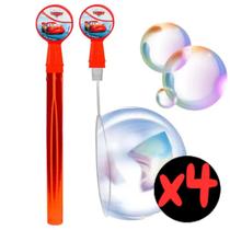 Kit 4 Bolhas Sabão Bubble Stick Carros Disney Pais e Filhos