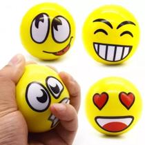 Kit 4 Bolinhas Bola Macia Emoji Anti Stress Smile Massagem