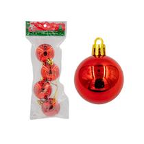 Kit 4 Bolinhas Vermelho Enfeite Árvore De Natal Decoração Kit 4 Bolinhas Vermelho Enfeite Árvore De Natal Decoração