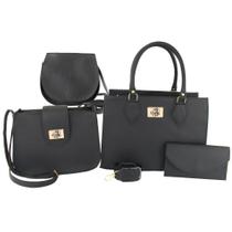 Kit 4 bolsa feminina square quadrada super moderna