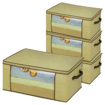 Kit 4 Bolsas Organizadoras Grandes Caixa Multiuso Guarda Roupa Colchas Edredom Cobertor