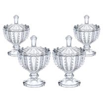 Kit 4 Bomboniere Potiche Baleiro Pote Vidro Porta Joias Decorativo Doces Decoração Redondo Kit 4 Bomboniere Potiche Baleiro Pote Vidro Porta Joias Decorativo Doces Decoração Redondo