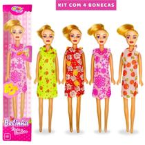 Kit 4 Bonecas Brinquedo para Meninas Barato Plástico Criança