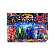 Kit 4 Bonecos 17 cm Articulado com Luz - Venom X Spider Man