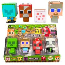 Kit 4 Bonecos 2 Em 1 Frente E Verso Personagens Minecraft Desmontavel
