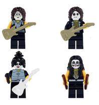 Kit 4 Bonecos Blocos De Montar Kiss Rockn Roll All Night - Mega Block Toys