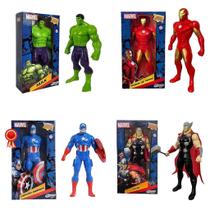 Kit 4 Bonecos Capitão América - Homem De Ferro - Hulk - Thor Marvel Super Heróis Coleção Vingadores Kit 4 Bonecos Capitão América - Homem De Ferro - Hulk - Thor Marvel Super Heróis Coleção Vingadores