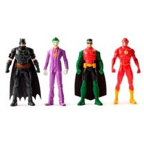 Kit 4 Bonecos De 15cm Batman, Robin, Flash e Coringa - Sunny 4180