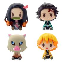 Kit 4 Bonecos em Miniatura Kimetsu no Yaiba Demon Slayer Caçadores Tanjiro Nezuko Zenitsu Inosuke Kit 4 Bonecos em Miniatura Kimetsu no Yaiba Demon Slayer Caçadores Tanjiro Nezuko Zenitsu Inosuke