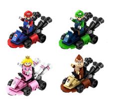 Kit 4 bonecos mario kart luigi princesa donkey kong blocos de montar Kit 4 bonecos mario kart luigi princesa donkey kong blocos de montar
