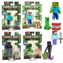 Kit 4 Bonecos Minecraft 7Cm GTP08 Steve Creper Ederman Zumbi Kit 4 Bonecos Minecraft 7Cm GTP08 Steve Creper Ederman Zumbi