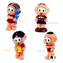 Kit 4 bonecos mordedor para bebê turma da mônica - mônica cebolinha magali cascão latoy