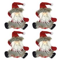 Kit 4 Bonecos Papai Noel Pelúcia Pendente Cinza e Vinho 16cm Enfeite Árvore Natal - Master Christmas Kit 4 Bonecos Papai Noel Pelúcia Pendente Cinza e Vinho 16cm Enfeite Árvore Natal - Master Christmas