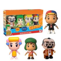 Kit 4 Bonecos Turma do Chaves Dona Florinda Kiko Sr. Barriga