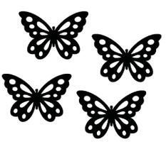 Kit 4 borboletas Apliques Mdf 3mm vazado 8,5x6cm Borboleta Quadro Decoração aplique borboletinha Kit 4 borboletas Apliques Mdf 3mm vazado 8,5x6cm Borboleta Quadro Decoração aplique borboletinha