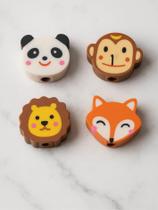 Kit 4 Borrachas Estampa Animais Não Mancha Nem Suja Kit 4 Borrachas Estampa Animais Não Mancha Nem Suja