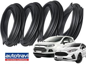 Kit 4 Borrachas Guarnição de Porta New Fiesta Nac./Mex. 10/19 Nova Ecosport 2013/2021 - Autotravi