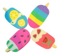 Kit 4 Borrachas Infantil Picolé