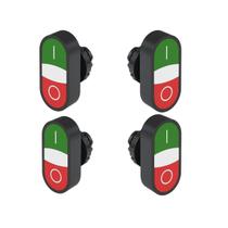 Kit 4 Botão Duplo Weg Faceado C/ LED Vermelho, Alta Proteção