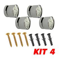 Kit 4 Botão Francês Suporte Abs Espelho + Bucha Parafuso