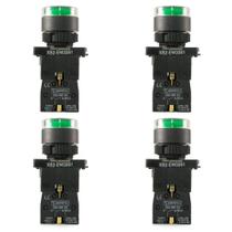 Kit 4 botao pulso plast iluminado xb2 ew3361 220v vd 1na sibratec